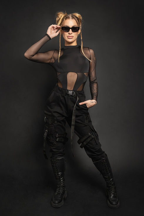 NØIRTEK – “VEILED SIN” Mesh Bodysuit