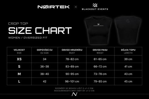 BLACKOUT EVENTS × NØIRTEK CROP TOP MERCH