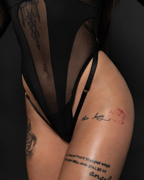 NØIRTEK – “VEILED SIN” Mesh Bodysuit